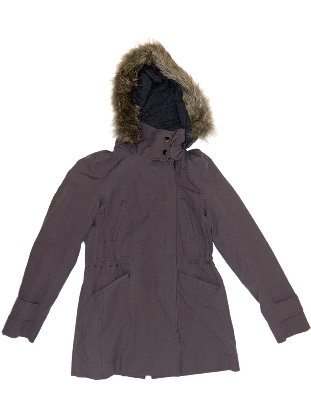 Ann Taylor Loft NEW Faux Fur Hooded Anorak Utility Jacket Coat XS